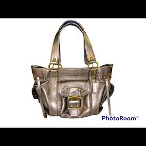 Authentic Coach Metallic Bronze Leather Satchel